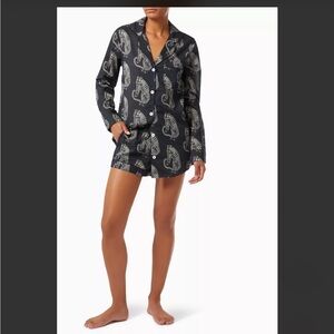 DESMOND & DEMPSEY Sansindo Tiger Signature Cotton Pajama Set Womens Size XS PJ's